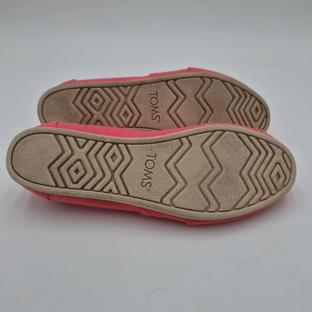 TOMS Womens Classic Alpargata Slip On Shoes Coral Pink Textile 10020572 Size 5.5